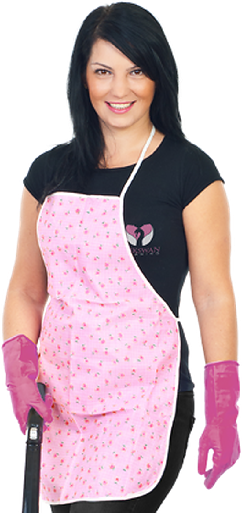 Pink Swan Cleaning uniformed team member